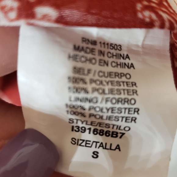 As U Wish Dress Cinnamon Rust Color Print Mini Boho Babydoll Lined Size … - Picture 15 of 16